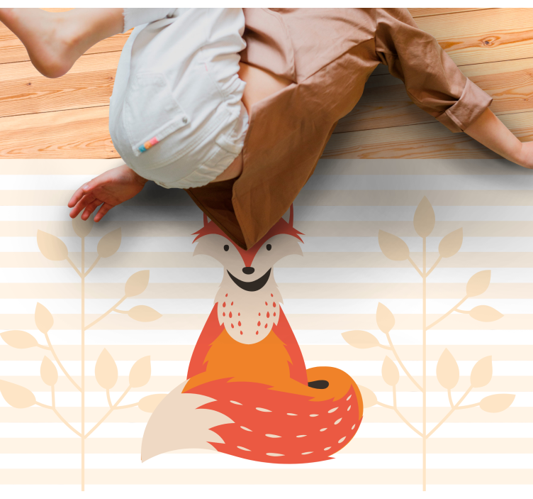 Alfombra vinílica infantil linda ilustración de zorro - TenVinilo