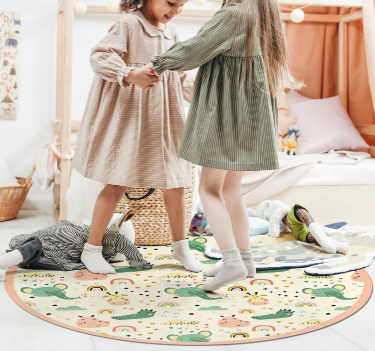 Alfombra vinílica infantil patrón animal nórdico - TenVinilo
