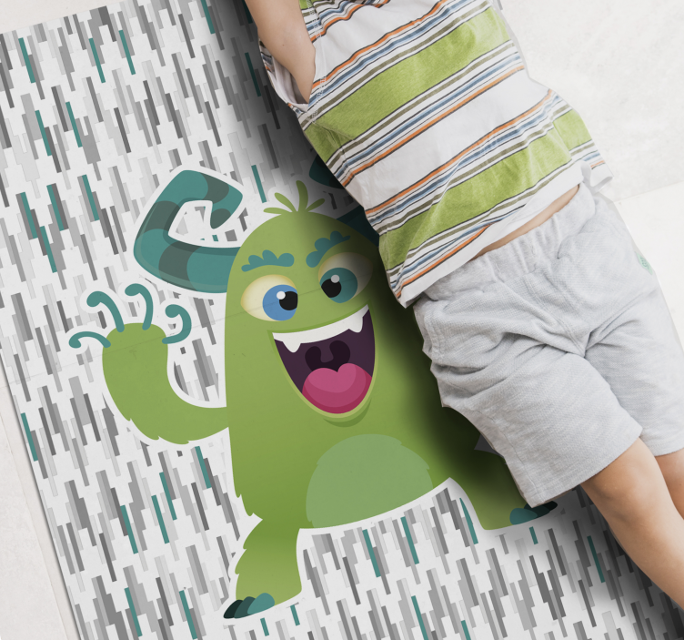 Alfombra vinílica infantil personaje monstruo verde - TenVinilo