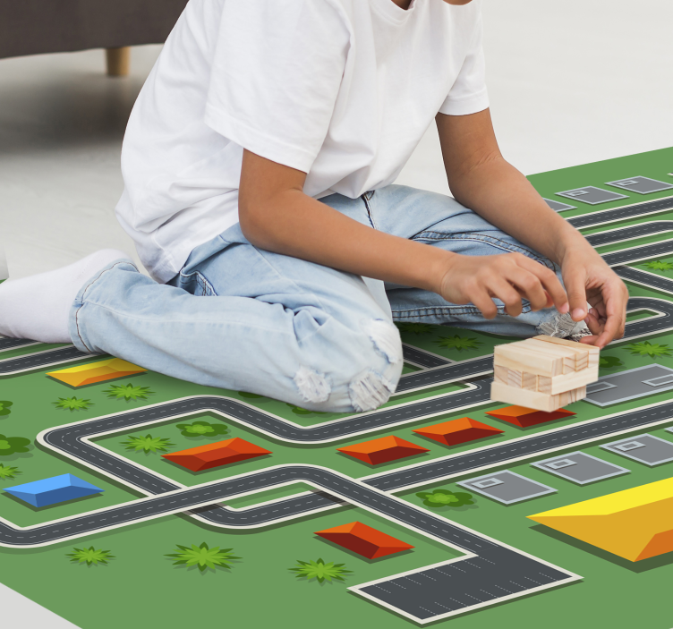 Alfombra de vinilo infantil Playrug con calles - TenVinilo