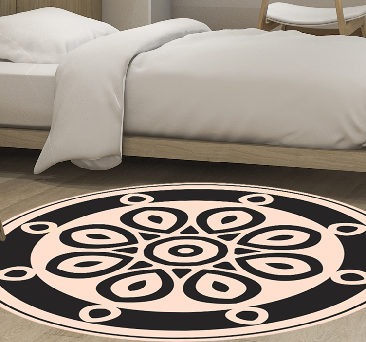 Alfombra vinílica mandala elegante motivo circular - TenVinilo