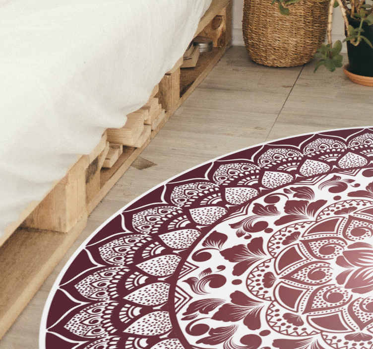 Alfombra vinílica mandala intrincado emblema de mandala - TenVinilo