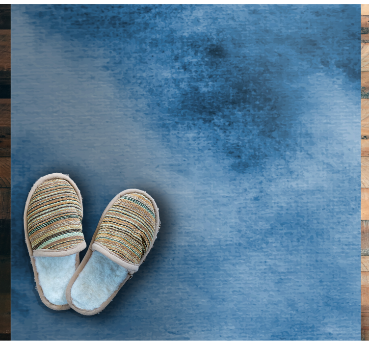 Alfombra vinílica baño estilo degradado azul - TenVinilo