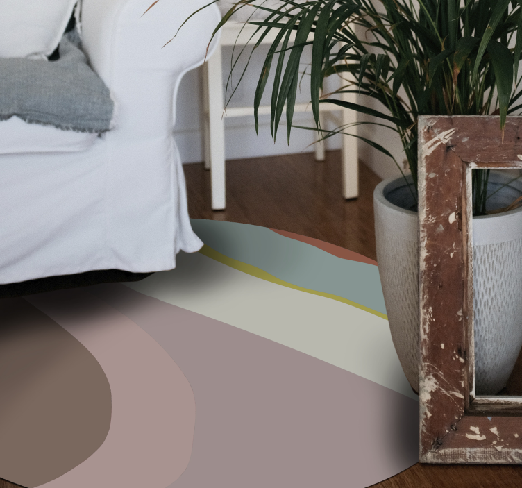 Alfombra vinílica redonda suaves corrientes de tonos - TenVinilo