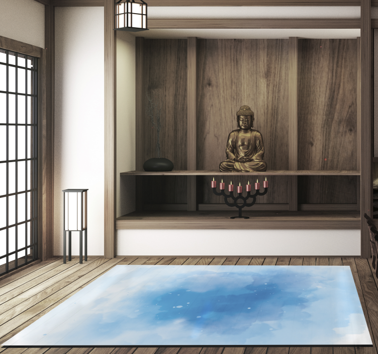 Alfombra vinílica moderna acuarela cielo - TenVinilo