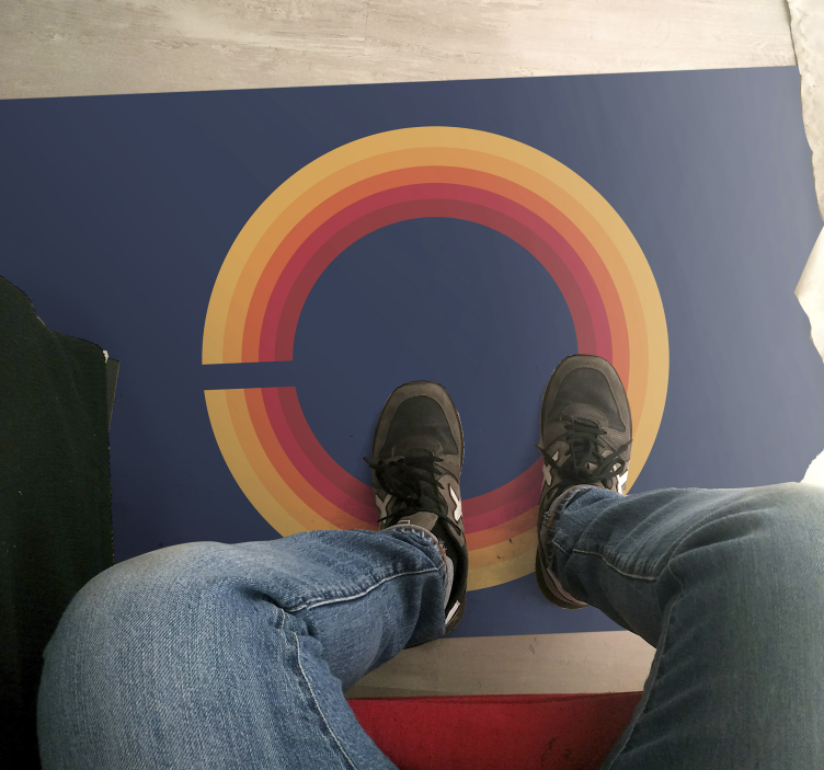 Alfombra vinílica vintage diseño solar retro - TenVinilo