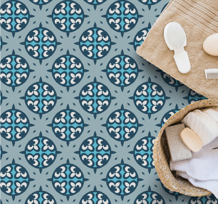 Alfombra vinílica mosaico azulejos con patrones fantasiosos - TenVinilo