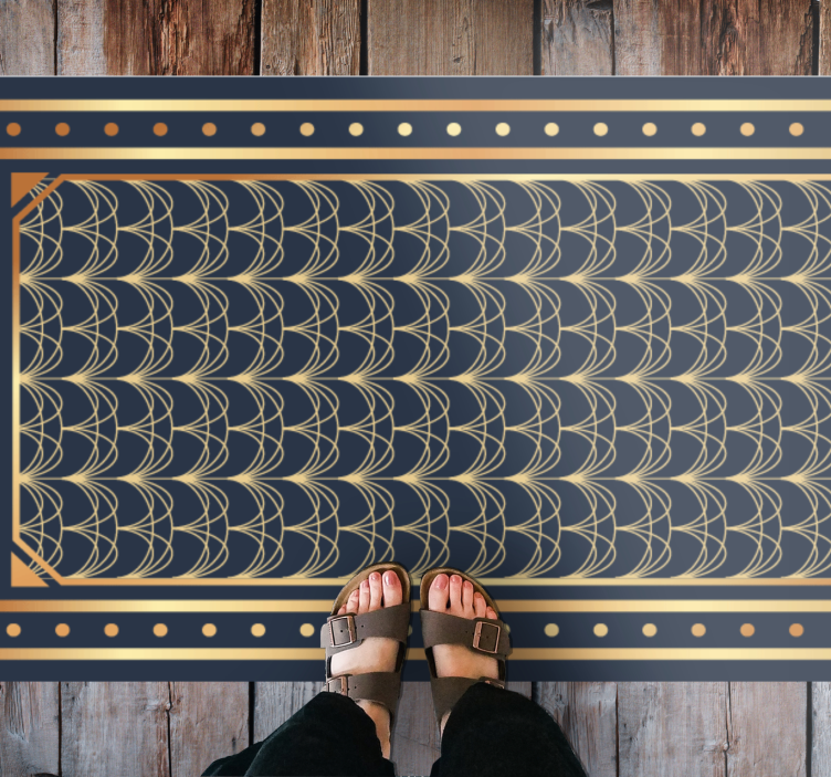 Alfombra vinílica geométrica elegantes patrones de ondas - TenVinilo