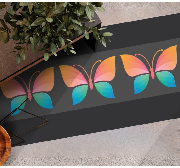 Alfombra vinílica naturaleza concepto de mariposa vibrante - TenVinilo