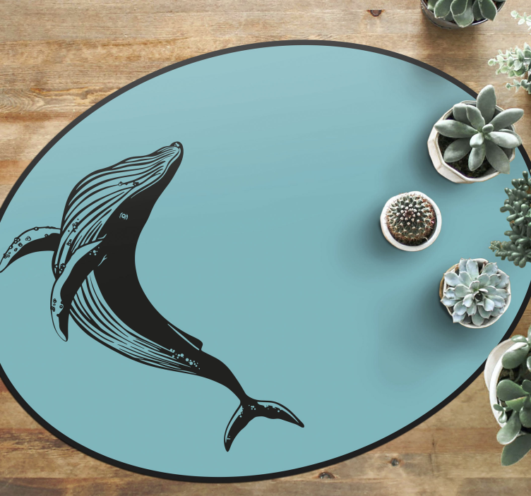 Alfombra vinílica animales majestuoso motivo de ballena - TenVinilo