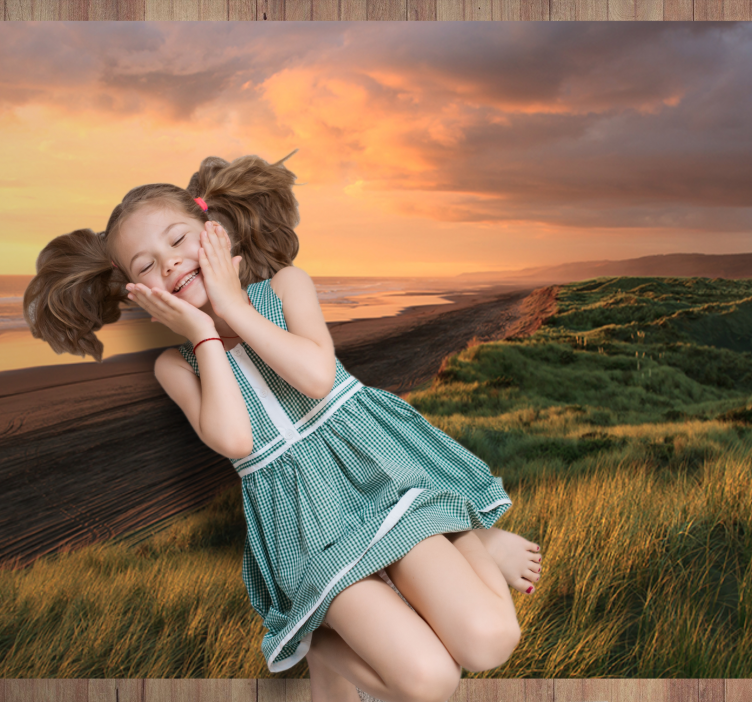 Alfombra vinílica naturaleza paisaje playero al atardecer - TenVinilo