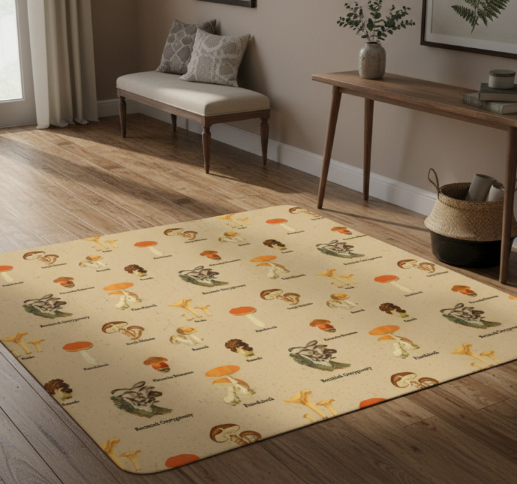 Alfombra vinílica naturaleza tipos de hongos vintage - TenVinilo