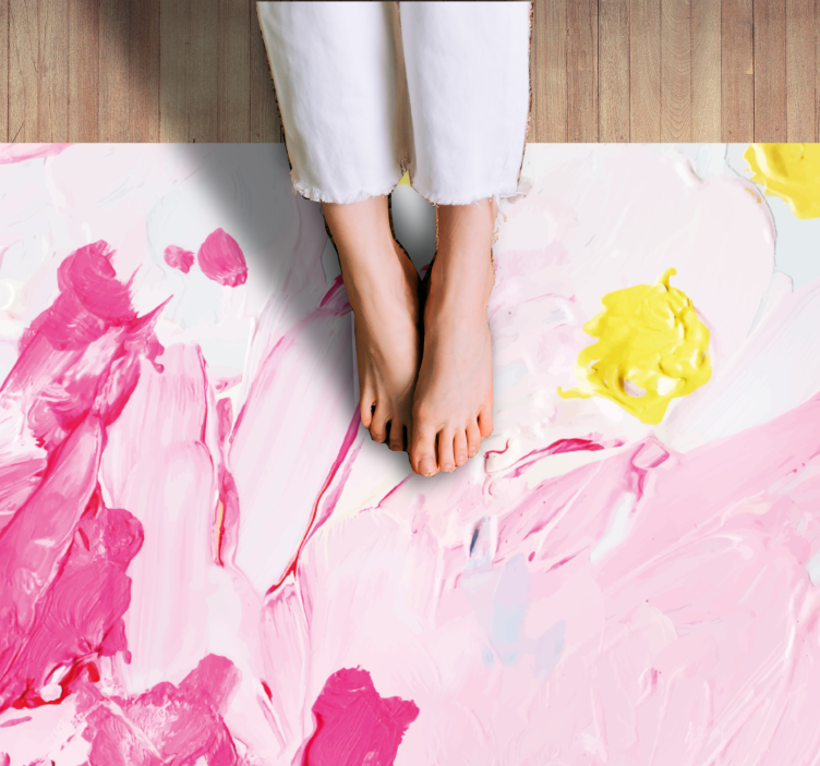 Alfombra vinílica naturaleza tonos florales abstractos - TenVinilo