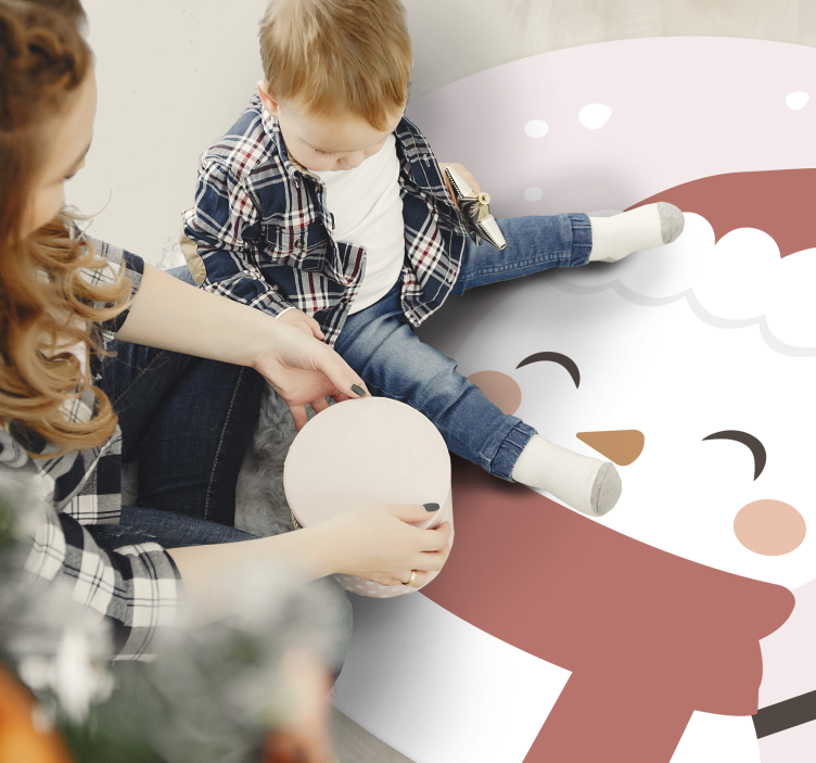 Alfombra vinílica navidad muñeco de nieve alegre - TenVinilo