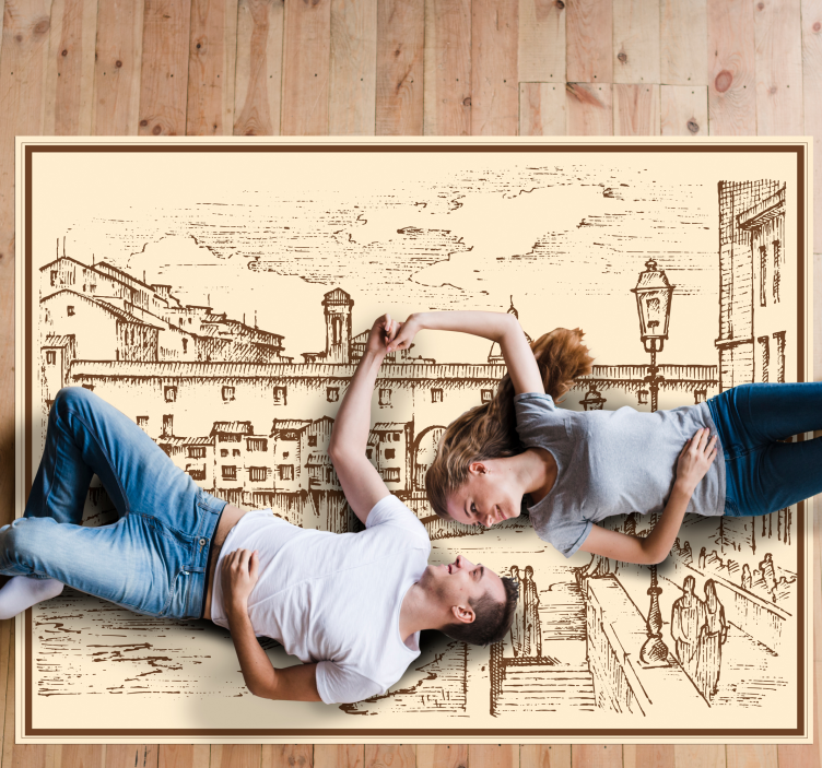 Alfombra vinilo pasillo Florencia en italia - TenVinilo