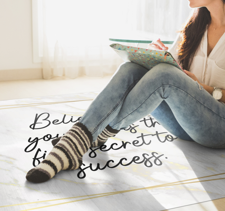 Alfombra vinílica personalizable cita inspiradora - TenVinilo