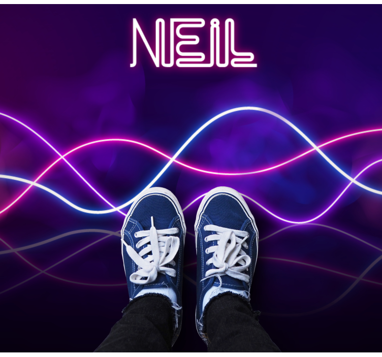 Alfombra vinílica personalizable exhibición de luces de neón - TenVinilo