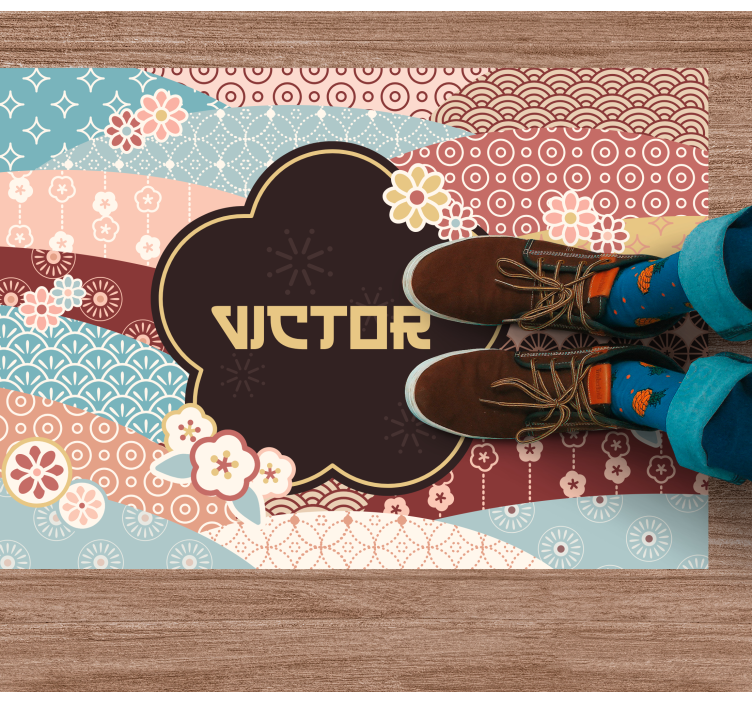 Alfombra vinílica personalizable patrón colorido - TenVinilo