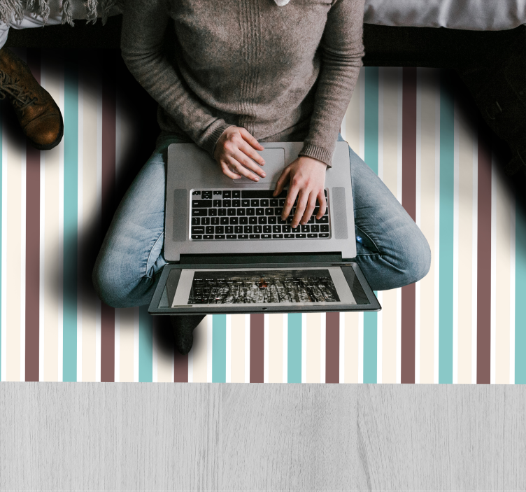 Alfombra vinílica rayas espectro de franjas azules - TenVinilo