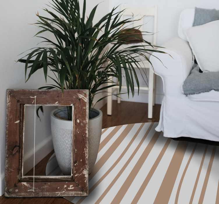 Alfombra vinílica redonda elegancia de rayas suaves - TenVinilo