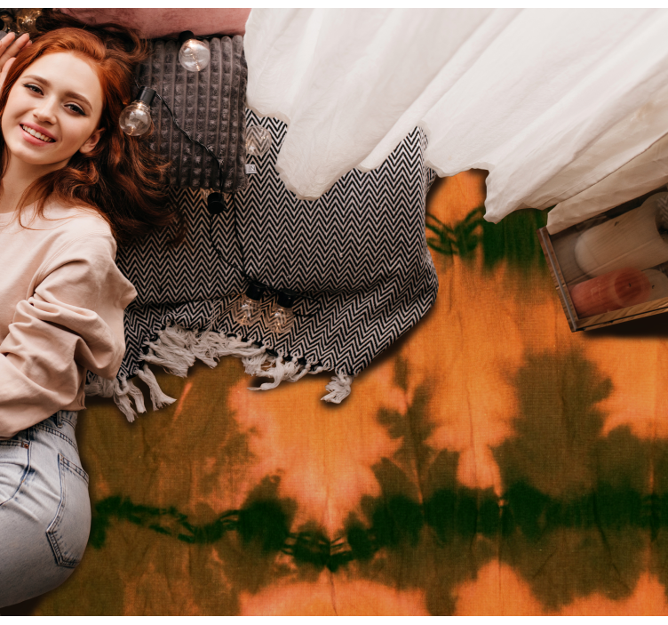 Alfombra vinílica imitación teñido anudado colorido - TenVinilo