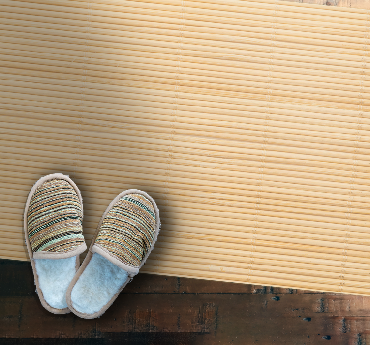 Alfombra vinílica recibidor textura de bambú natural - TenVinilo