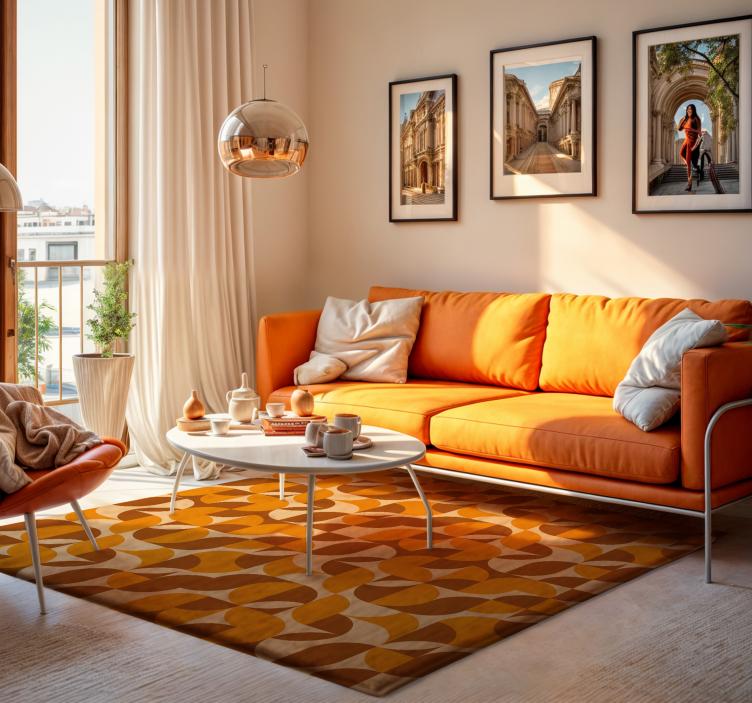 Alfombra vinilo salón retro - TenVinilo