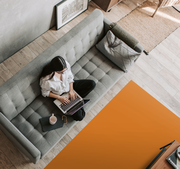 Alfombra vinílica salón superficie naranja monocolor - TenVinilo