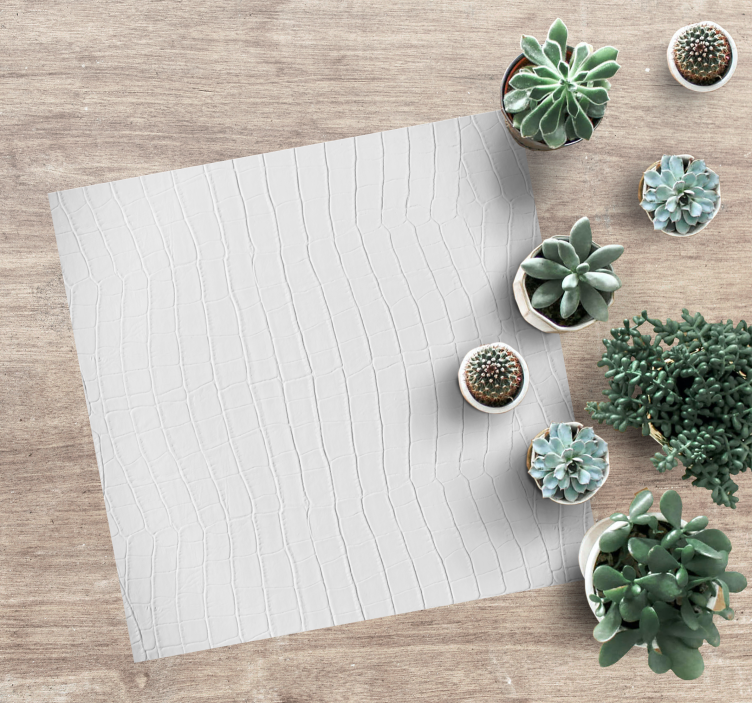 Alfombra vinílica textura piel de cocodrilo blanca - TenVinilo