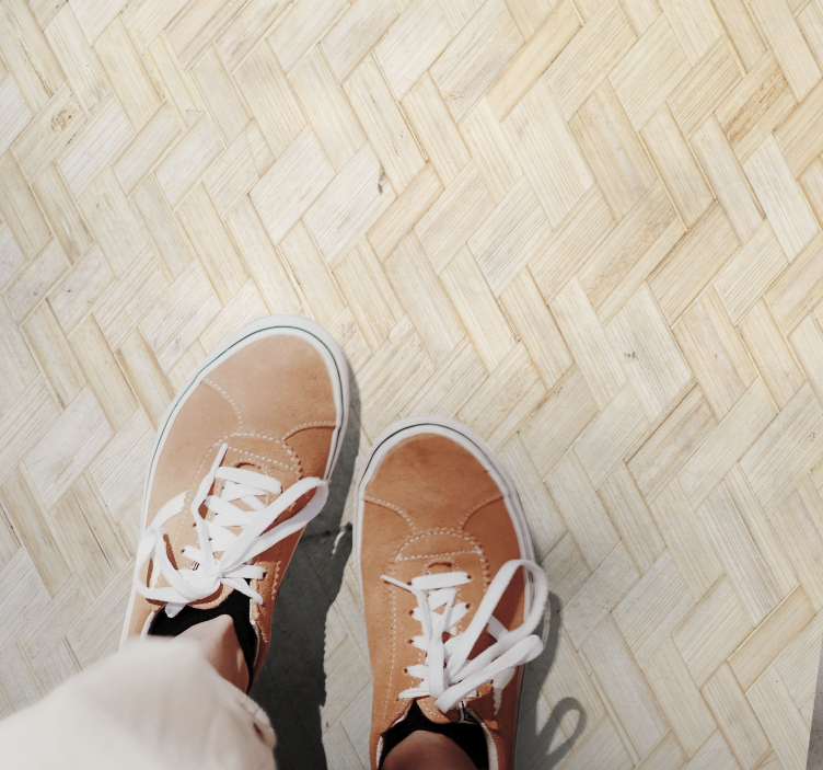 Alfombra vinílica textura parquet en espiga - TenVinilo