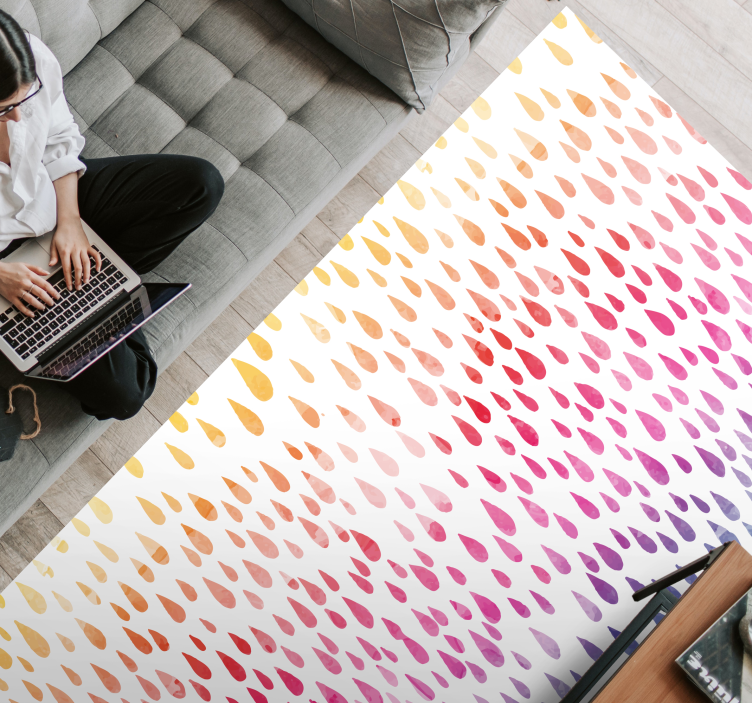 Alfombra vinílica textura patrón de gotas - TenVinilo