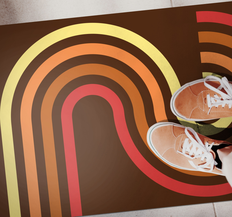 Alfombra vinílica vintage rayas retro - TenVinilo