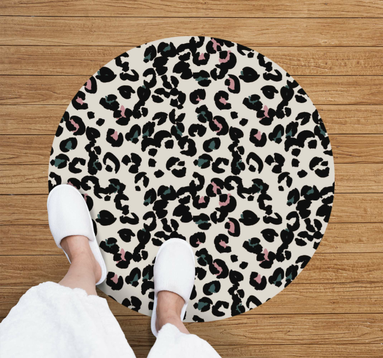 Alfombra vinílica animal print patrón de manchas de leopardo - TenVinilo