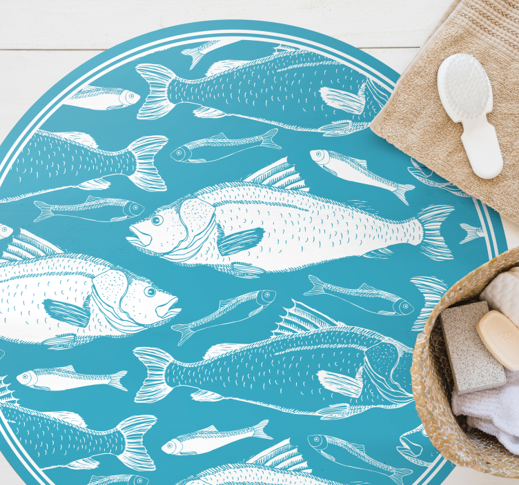 Alfombra vinílica animales motivo de fauna acuática - TenVinilo