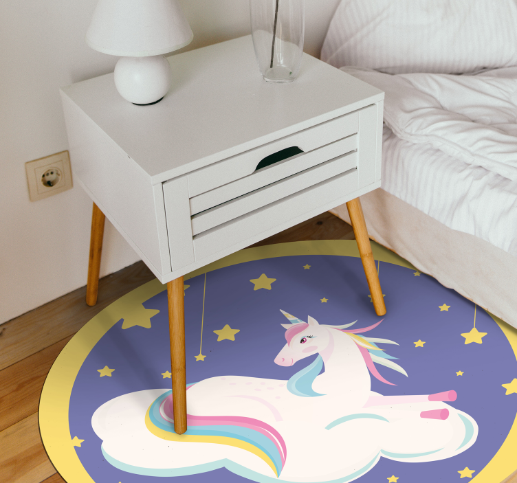 Alfombra vinílica animales unicornio en nube - TenVinilo