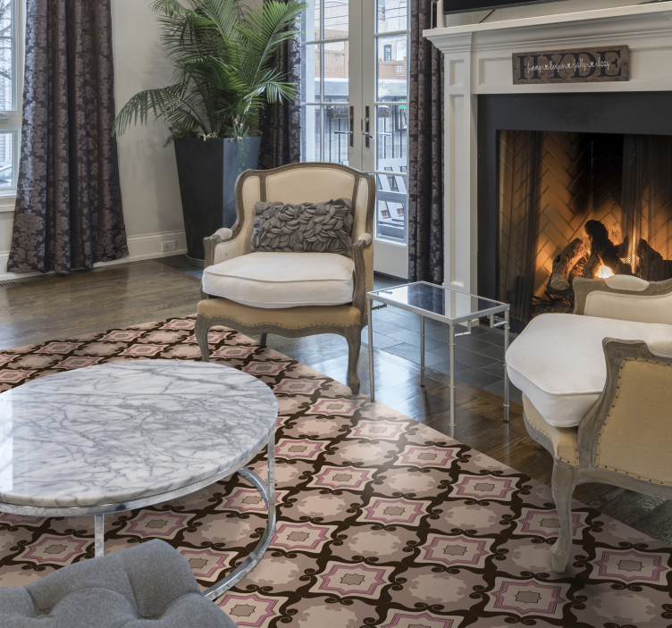 Alfombra vinílica salón patrón de mosaico - TenVinilo