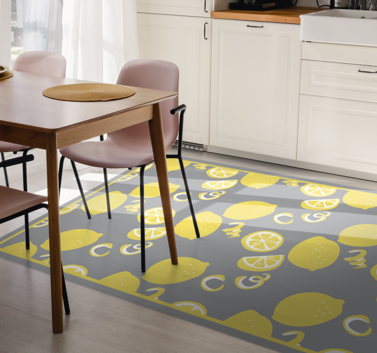 Alfombra vinílica cocina limones pantone - TenVinilo