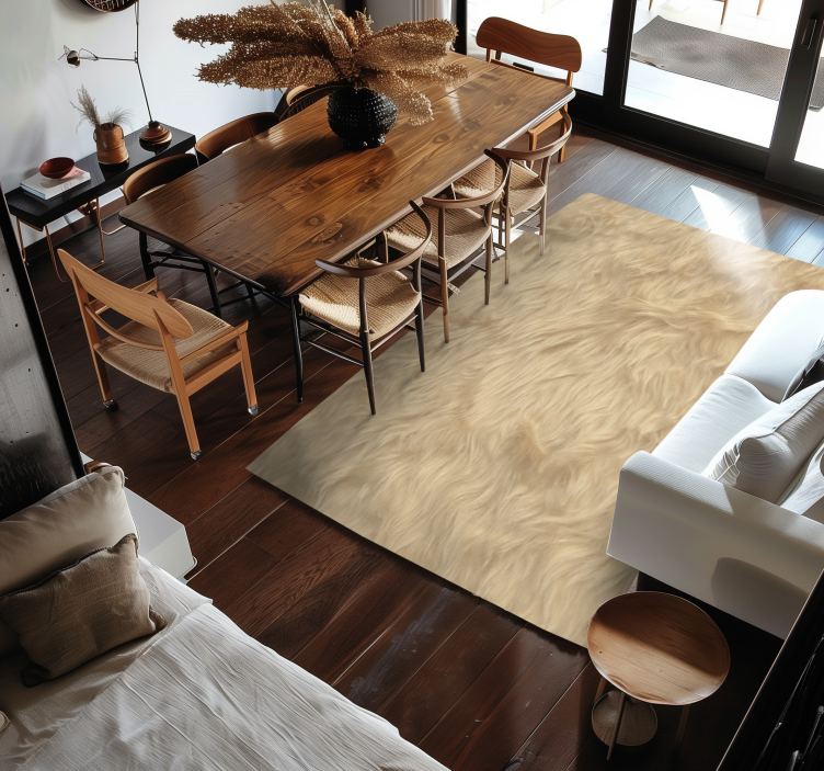 Alfombra vinílica comedor diseño efecto lana - TenVinilo