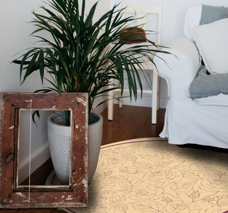 Alfombra vinílica despacho flores vintage - TenVinilo