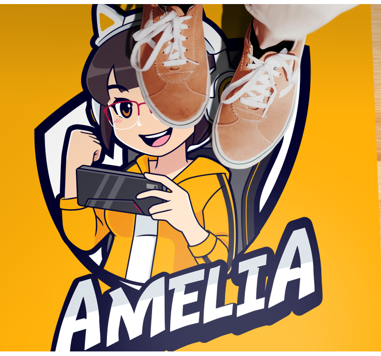 Alfombra vinílica dormitorio Chica de videojuegos con auriculares - TenVinilo
