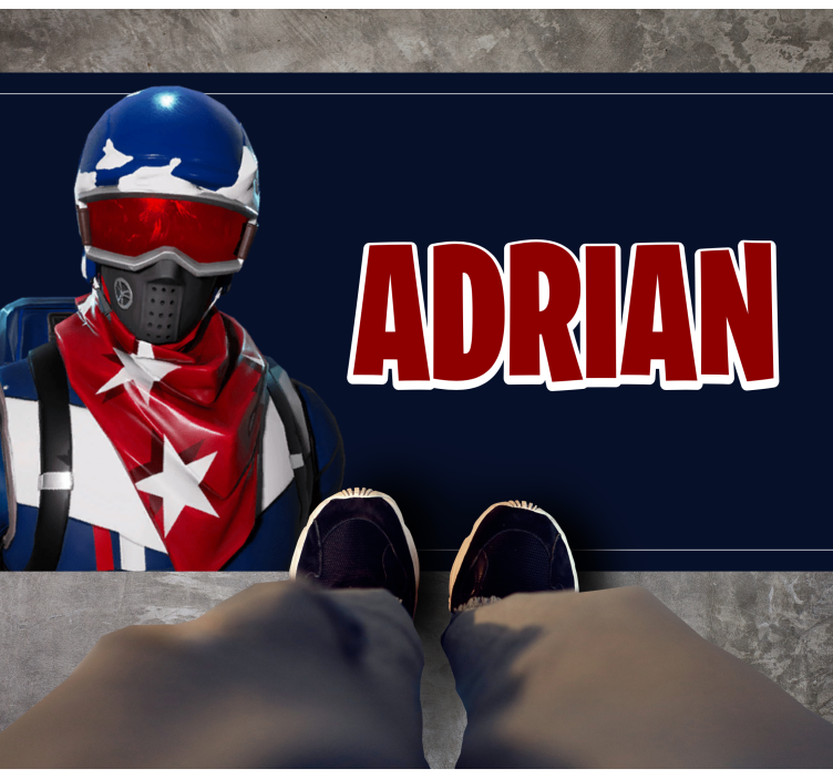 Alfombra vinílica dormitorio Chico de mascarilla de videojuego - TenVinilo