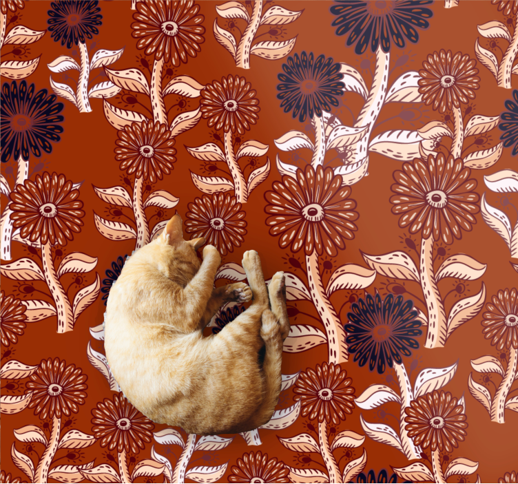 Alfombra vinílica flores armonía floral - TenVinilo