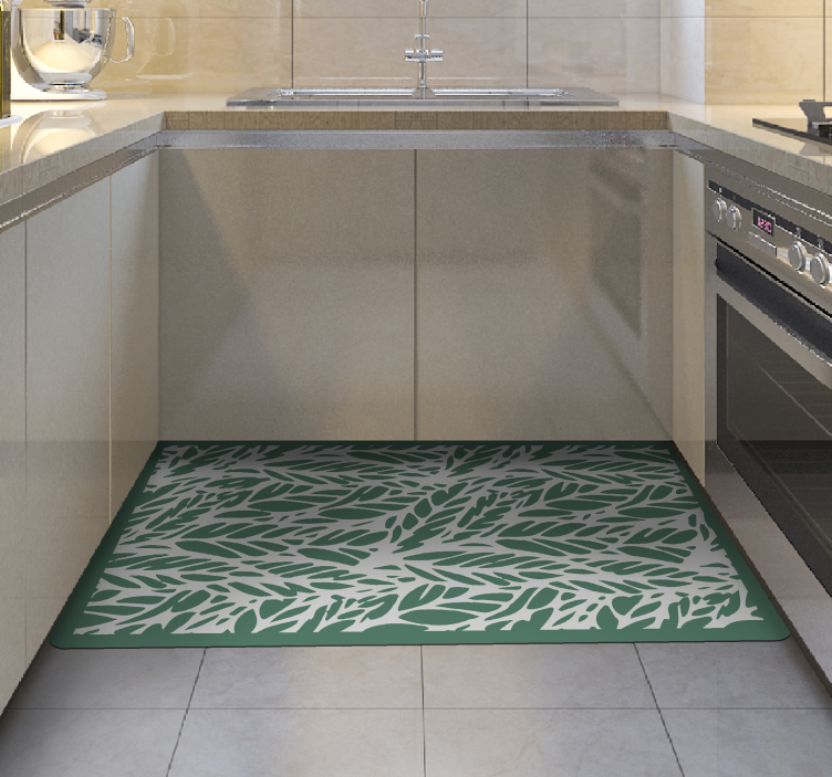 Alfombra vinílica flores elegancia frondosa - TenVinilo