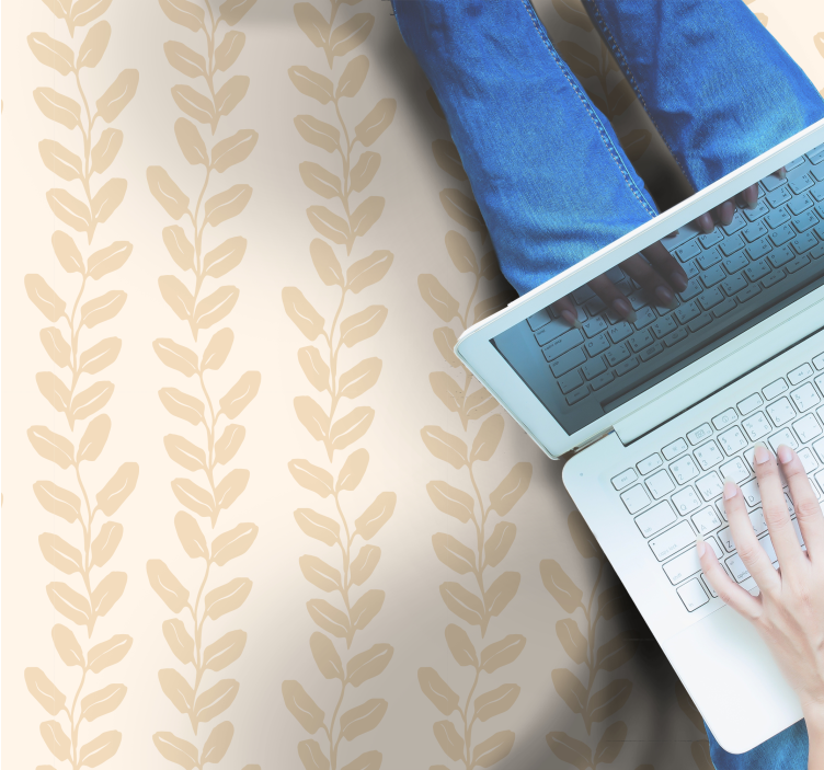 Alfombra vinílica flores patrón botánico - TenVinilo