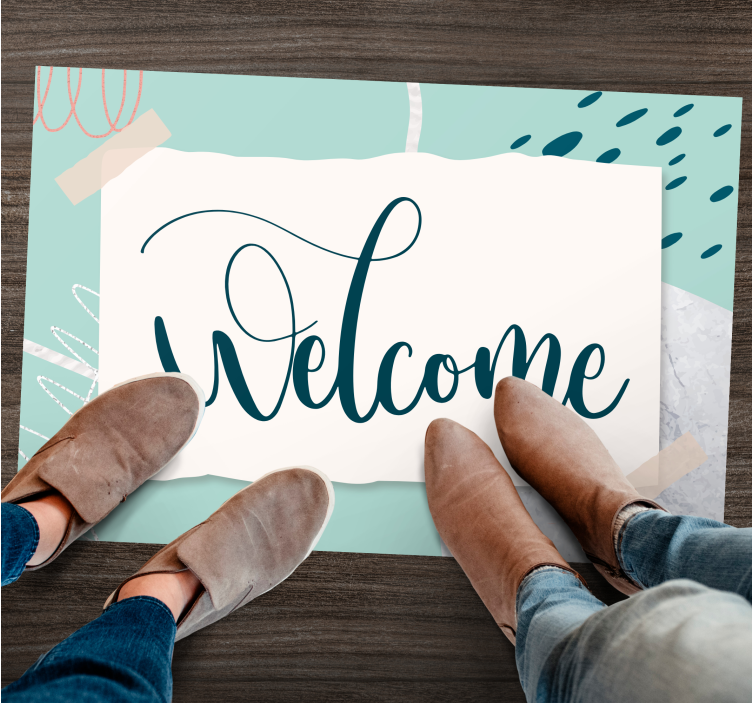 Alfombra vinílica frase texto de entrada elegante - TenVinilo