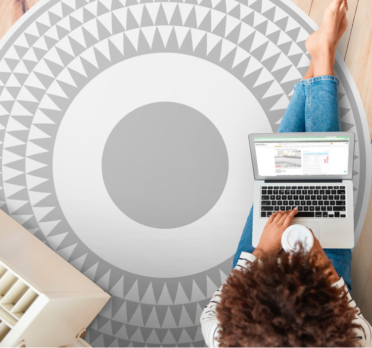 Alfombra vinílica geométrica patrón de círculos concéntricos - TenVinilo