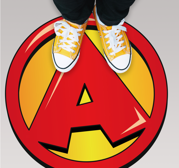 Alfombra vinílica infantil Súper letra inicial - TenVinilo