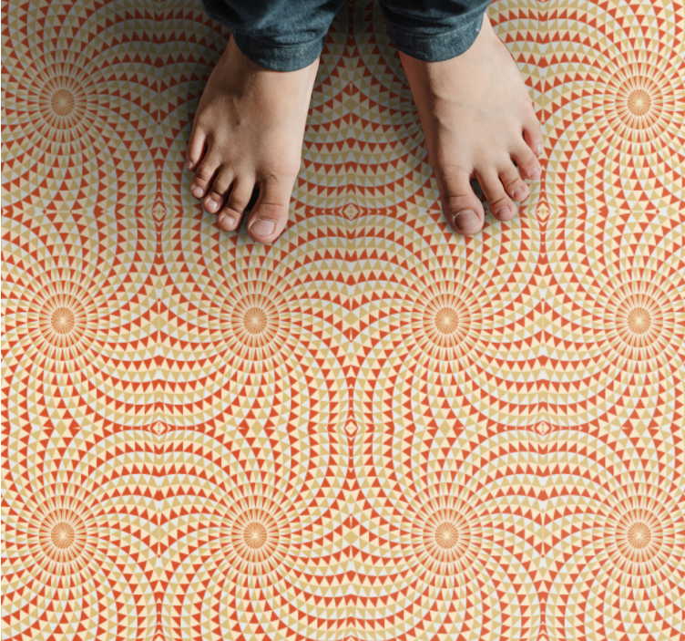 Alfombra vinílica mandala detalle del patrón mandala - TenVinilo