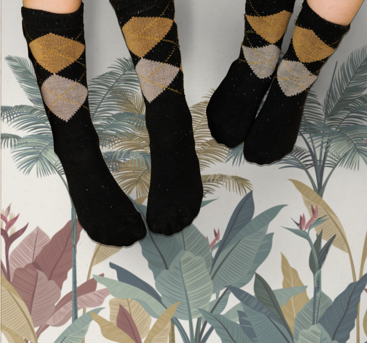 Alfombra vinílica naturaleza Plantas tropicales de terracota - TenVinilo