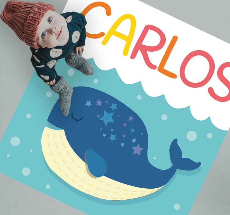 Alfombra vinílica personalizable Ballena de dibujos animados infa - TenVinilo